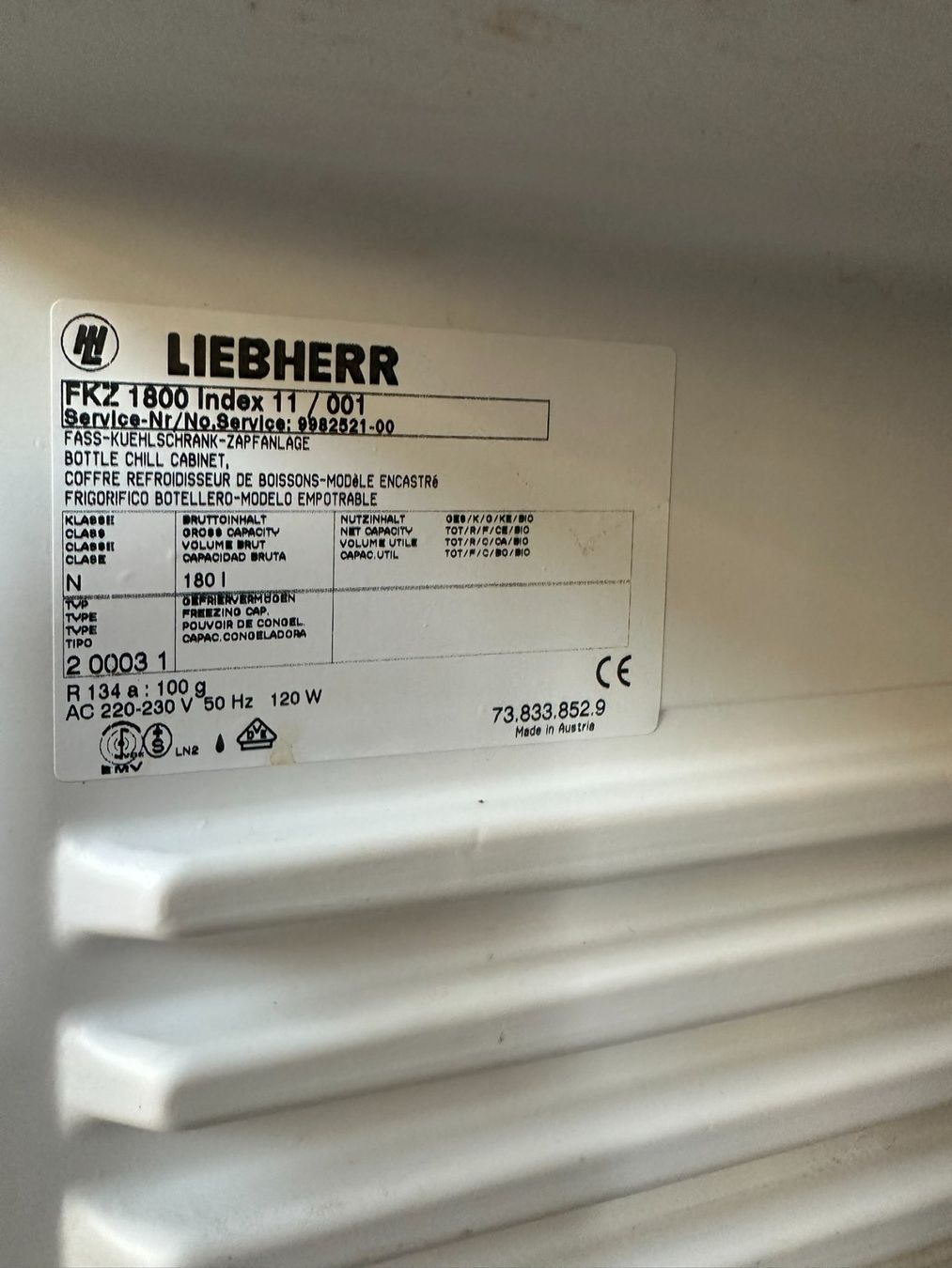 Appareils de cuisine: Liebherr-Bierzapfanlage – D'occasion à Ennetbaden par Neorefoh 1