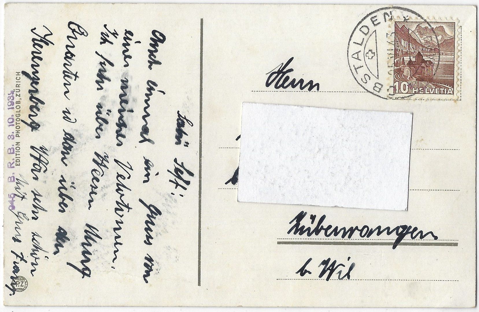 Cartoline postali: e  4662  Obstalden – Usato da Bütschwil venduto da Jackson1A 1