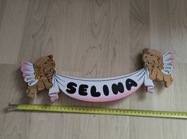 Handbemaltes Holz-Namensschild "SELINA"