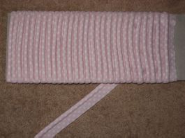 Paspelband BW rosa mit weissen Punkten