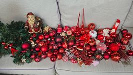 Weihnachtsdeko Set Rot Weihnachtsmann Kugeln Nostalgisch
