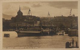 GENÈVE - Débarcadère et vue sur la ville - 1913