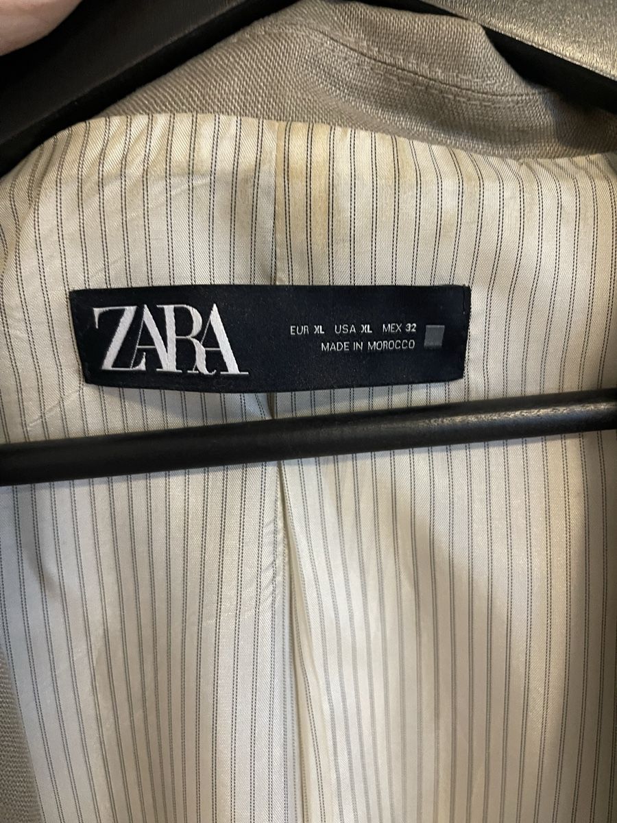 Zara Completi & Tailleur: Zara Leinen Blazer, Khaki – Usato da Adliswil venduto da fabienne1234567 4