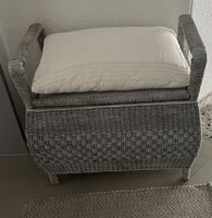 Vintage Truhe / Sitzbank mit Stauraum (Korbweide)