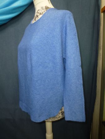 PULLOVER BAUMWOLLE GR M BLAU NEU ÜBERGANG STRICK