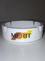 Merit Werbe-Aschenbecher Porzellan Vintage