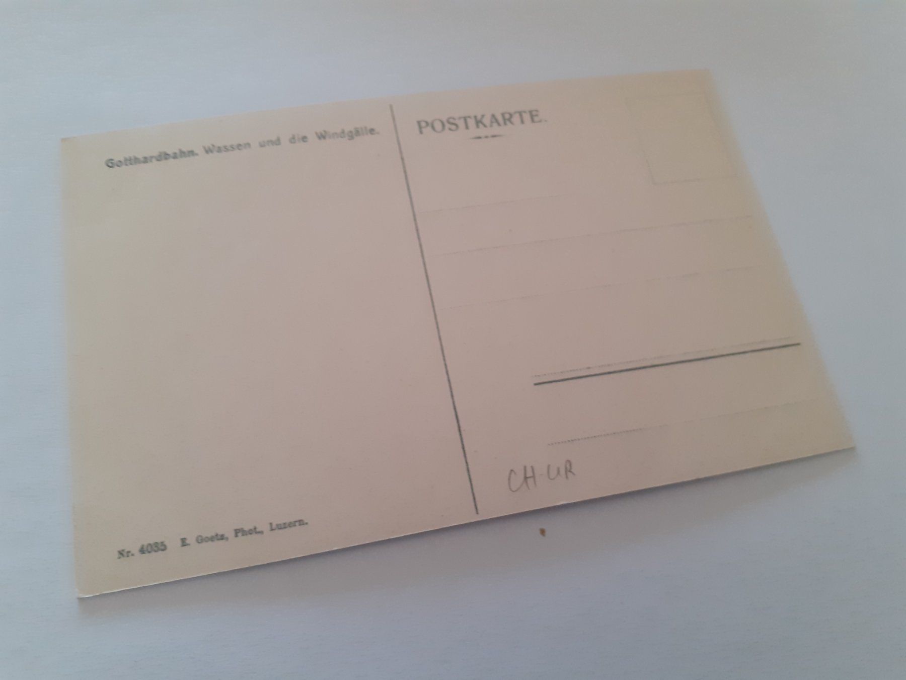 Cartes postales: GOTTHARD BAHN - WASSEN _ WINDGAELLE – D'occasion à Winterthur par Ornyx7 1