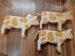 Holztiger Kuh, 1 Stk., Handarbeit, neu