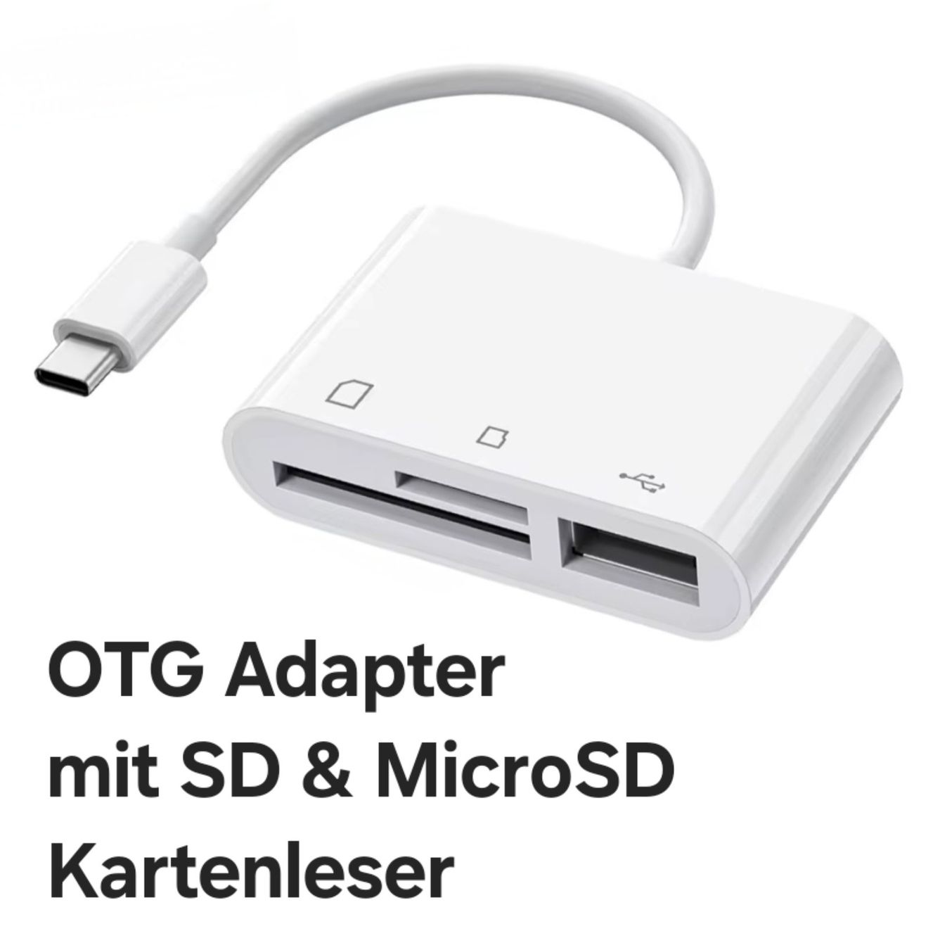 Lettori di schede: 3in1 OTG Adapter mit SD & MicroSD Kartenlesegerät USB-C – Nuovo e nell'imballaggio originale da Uster venduto da -FPS-