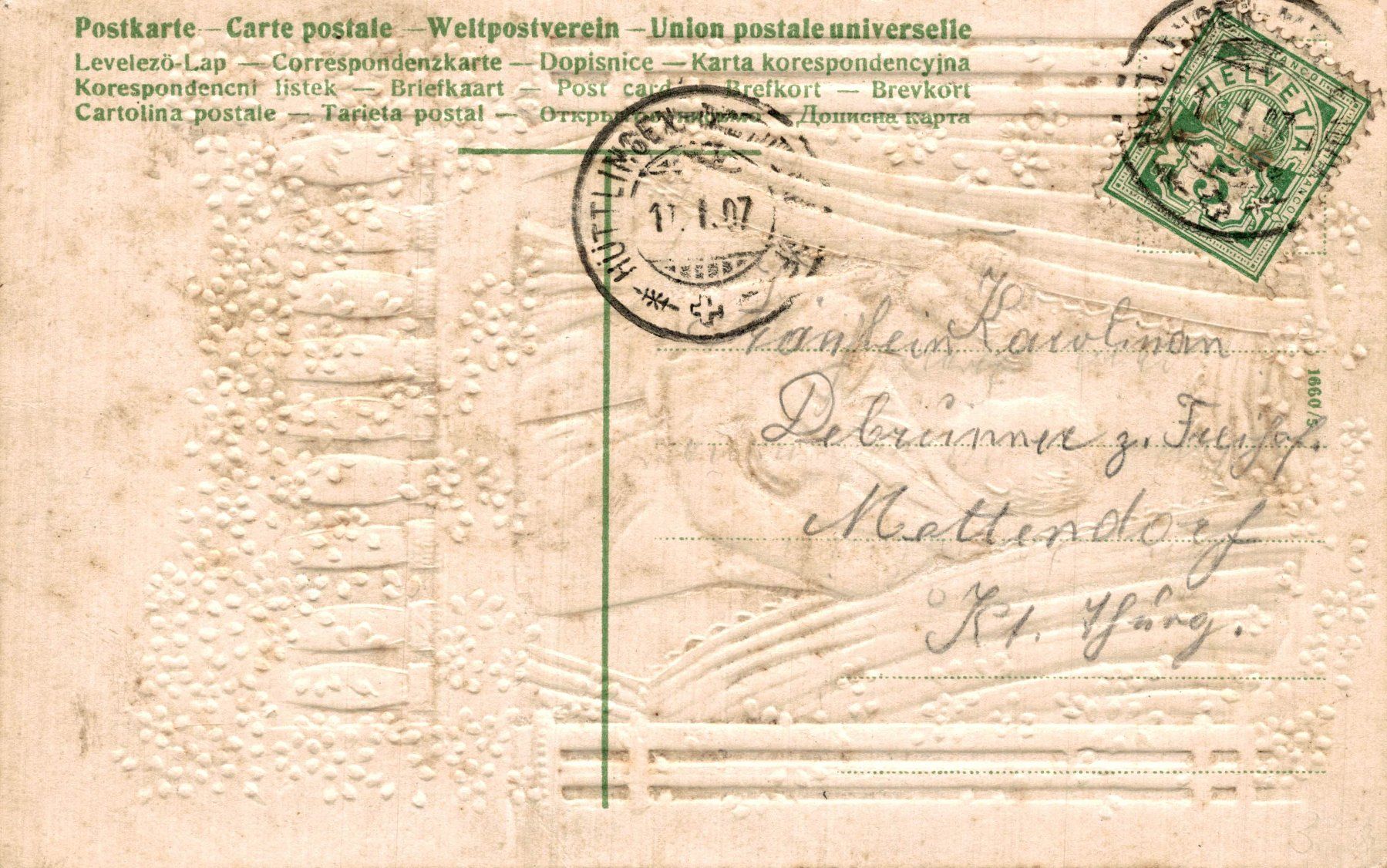 Cartes postales: Präge-Litho mit Liebespaar – D'occasion à Bronschhofen par Astore 1