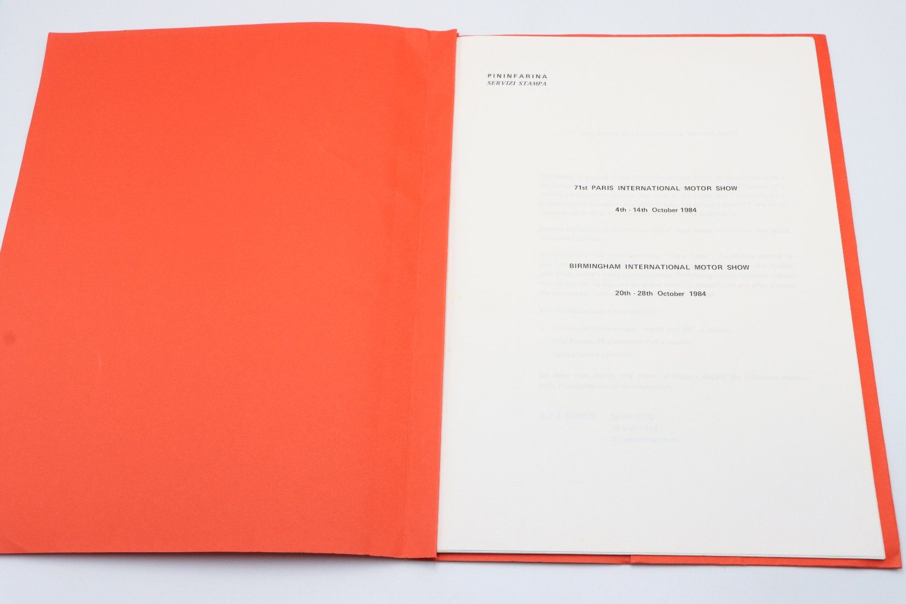 Ferrari Documents: Pininfarina Pressemappe 1984 – D'occasion à Bühl b.Aarberg par Collectorpassions 2
