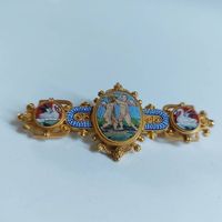 Viktorianische Mikromosaikbrosche 18 Karat