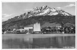 Luzern Teilansicht mit Dampfschiff Bahnhof Pilatus