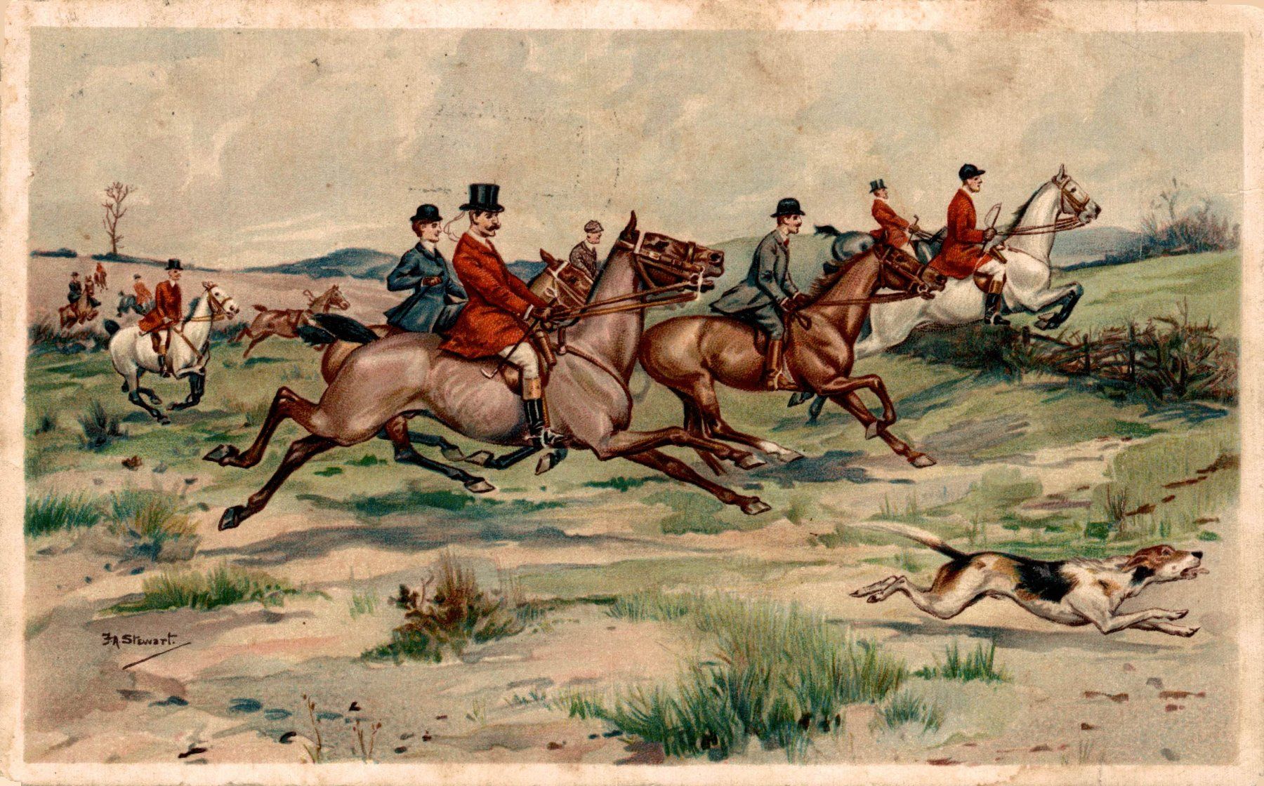 Cartoline postali: traditionelle Parforcejagd (Fuchsjagd) – Usato da Bronschhofen venduto da Astore