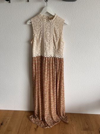 Boho Maxikleid mit Spitze & Blumenmuster - Gr. L