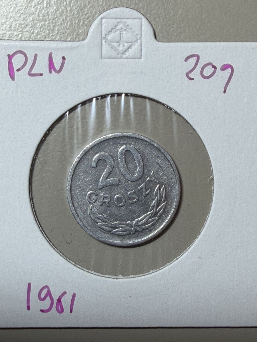 Tutti le monete: Pologne - 20 groszy - 1961 – Usato da Payerne venduto da Mike1682