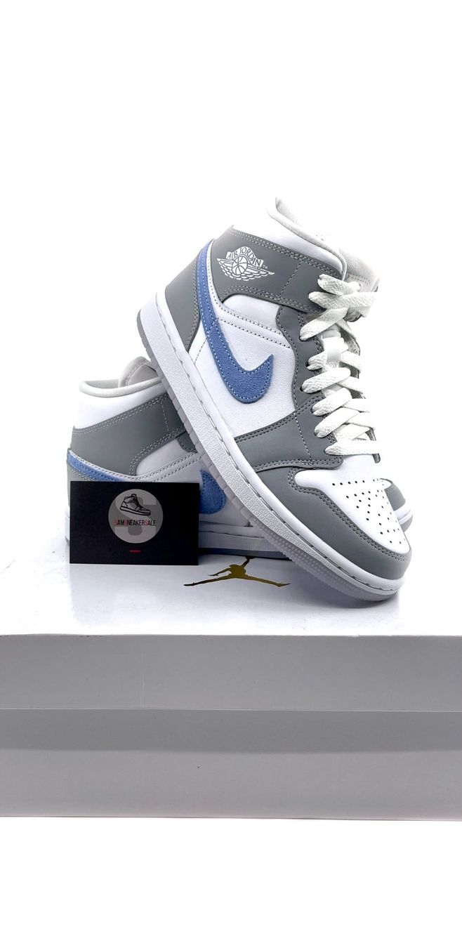 Jordan Herrenschuhe: Jordan 1 Mid Wolf Grey Aluminum Grösse EU 36 – Neu und originalverpackt aus Küsnacht ZH von SamSneakerSale 1