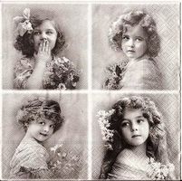 2 Serviette Vintage Decoupage  Flower Girls