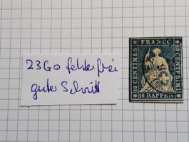 wunderschöner Strubel 10 Rp. blau 23Go, perfekter Schnitt