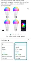 Glühbirnen E27 A60 LED RGB dimmbar per app steuerung 2x4 stk