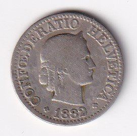 Tutti le monete: Schweiz 10 Rappen 1882 rar – Usato da Neuchâtel venduto da karlpierrino