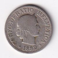 Schweiz 10 Rappen 1882 rar