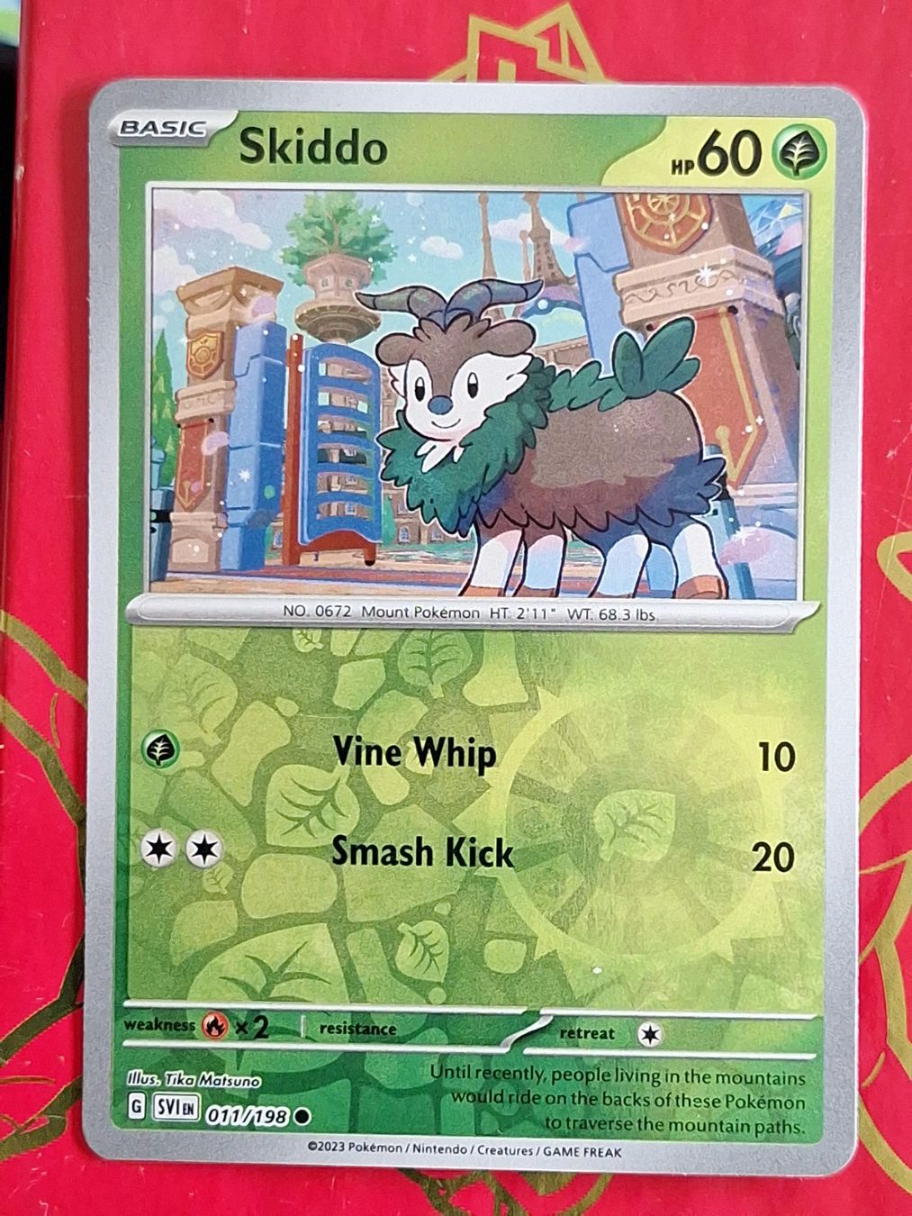 Pokémon Carte collezionabili: Skiddo - Pokemon Reverse Holo Scarlet Violet – Usato da Altstätten SG venduto da GGsGameshop