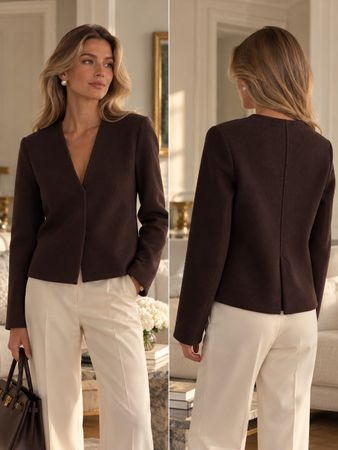 Elegante Zara Strickpullover Strickjacke, Gr.S, Dunkelbraun