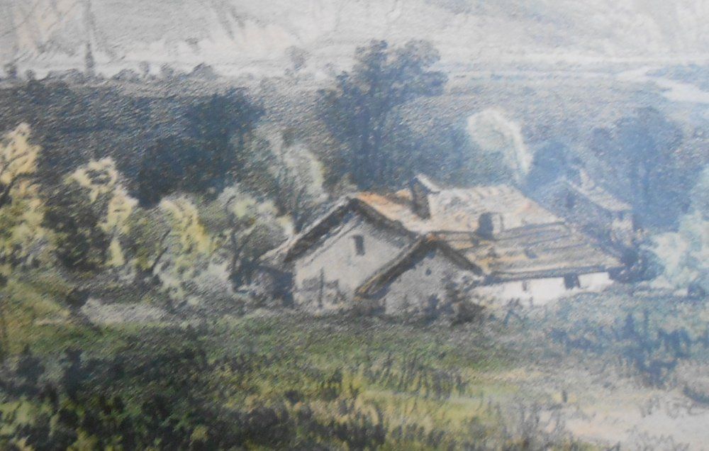 Incisioni: Mont Blanc. Lithographie von ca 1830. – Usato da Basel venduto da Domba 2