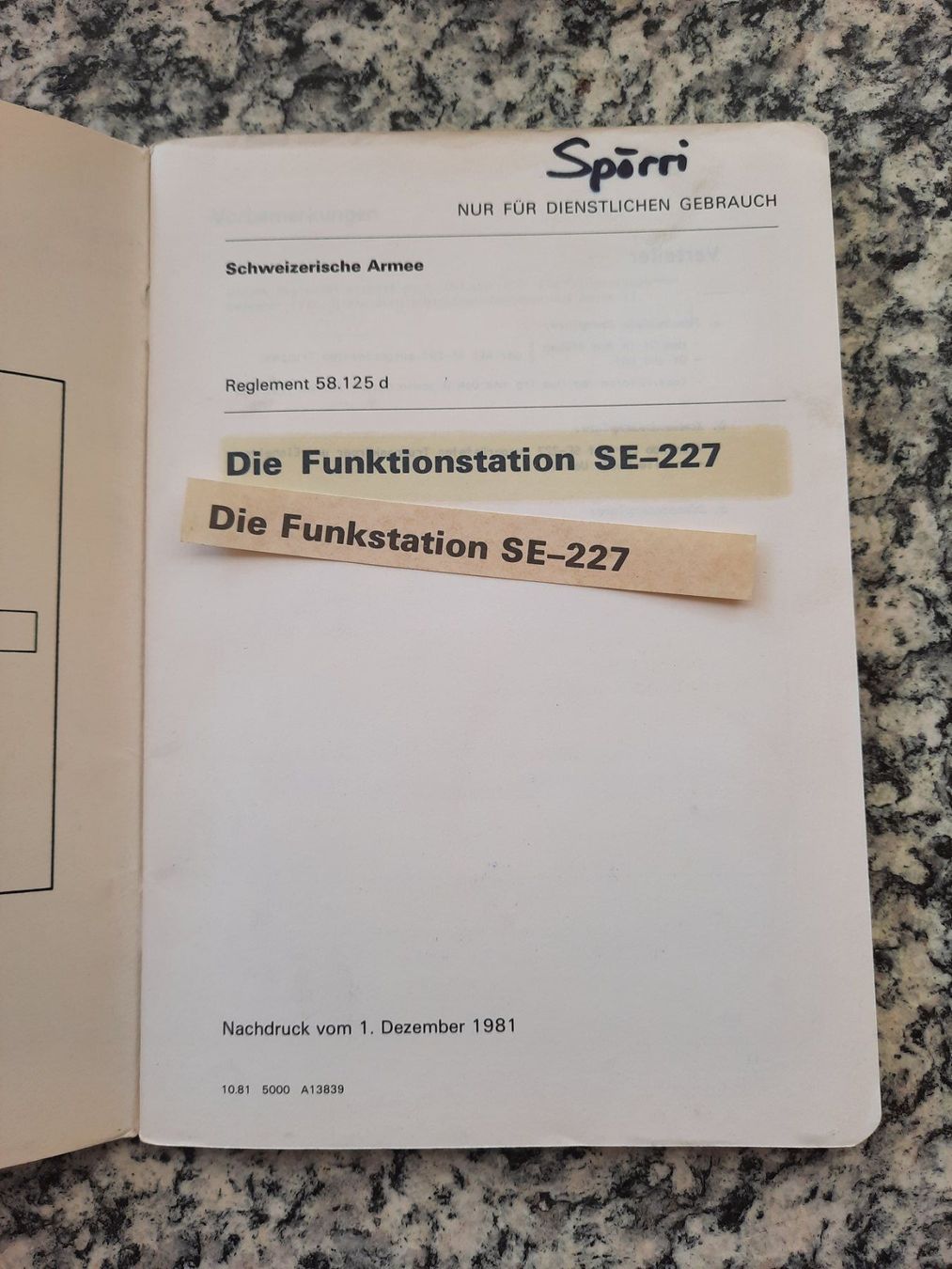 Libri: Die Funkstation SE-227 – Usato da Ruswil venduto da Sammlergeist 1