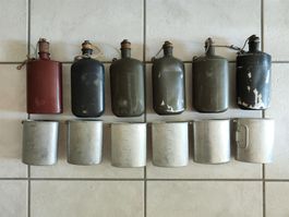Konvolut diverser Feldflaschen ab 1920er