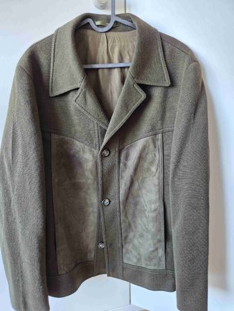 Edle Herrenjacke aus Schurwolle und echtem Leder