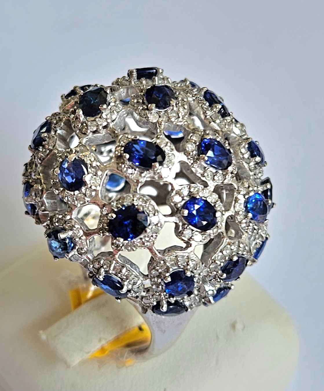 Anelli: Spektakulärer Saphir-Brillant-Ring – Nuovo (secondo la descrizione) da Zürich venduto da Bieter04 6