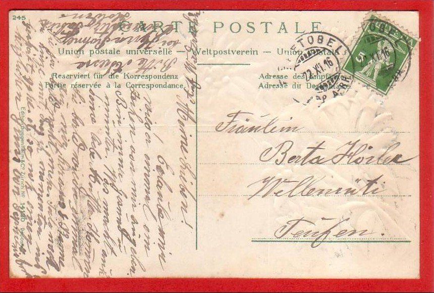 Cartoline postali: REHETOBEL, PRÄGEKARTE 1916 – Usato da Grüningen venduto da Kartenlaube 1
