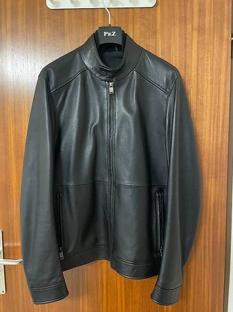 HUGO BOSS Lederjacke Lammleder Schwarz Gr. 48