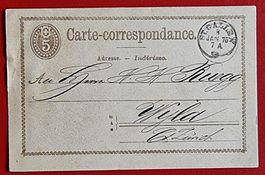 GANZSACHE POSTKARTE ST. GALLEN NACH WYLA WILA PFÄFFIKON 1875