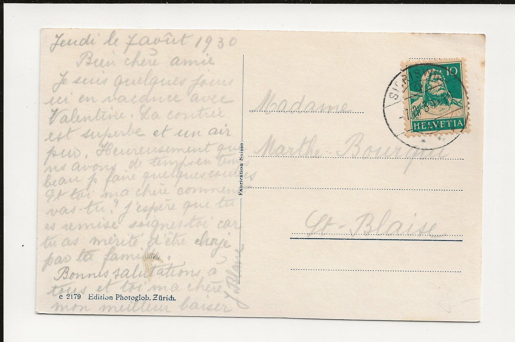 Ansichtskarten: AK 1930 Sigriswil  BE – Gebraucht aus Greifensee von 315WDO 1