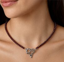 Granat Halskette Halsschmuck Collier 41 cm Neu