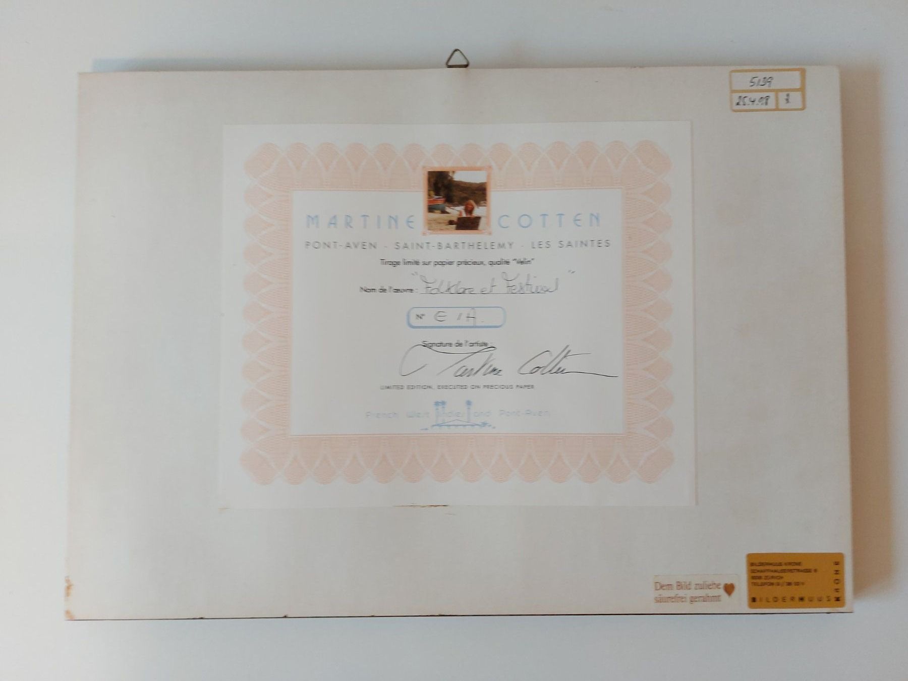 Grafica & Litografie: MARTINE COTTEN  Lithographie  E/A  handsigniert  Karibik – Usato da Zürich venduto da Daniel517 5