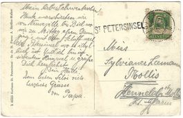 Stabstempel ST PETERSINSEL auf Ansichtskarte