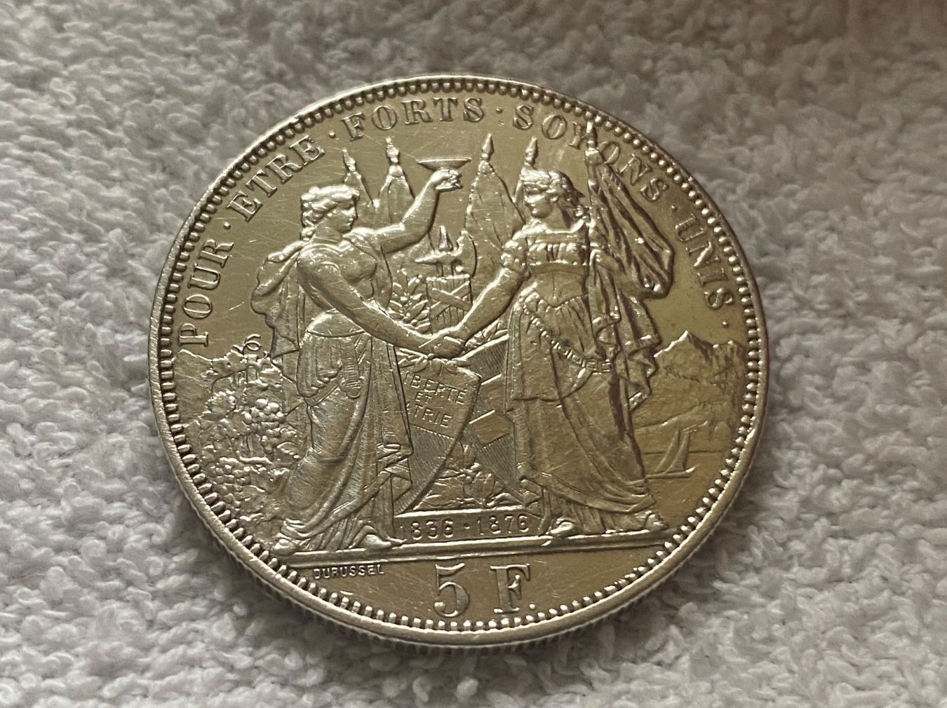 Alle Münzen: 5 francs/Franken 1876 Lausanne – Gebraucht aus Nyon von Ilmi09