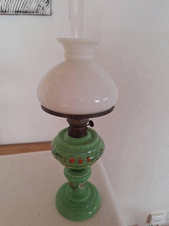 Lampade: Öl Lampe mit Porzelan – Usato da Vilters venduto da leco01 1
