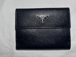 Prada Saffiano Leather Black Fold Wallet