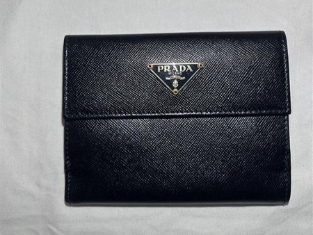 Prada Saffiano Leather Black Fold Wallet