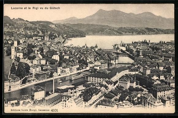 Ansichtskarten: AK Lucerne, Le Rigi vu du Gütsch – Gebraucht aus Berlin von bartko-reher