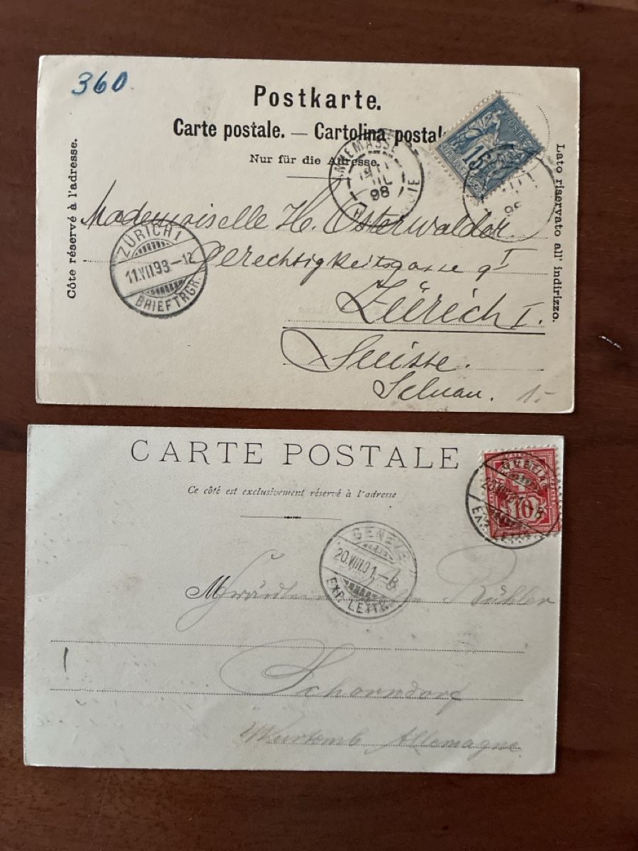Cartoline postali: 10 Ansichtskarten Schweiz diverse von Bahnen 5 – Usato da Oftringen venduto da Cla.vD.74 3