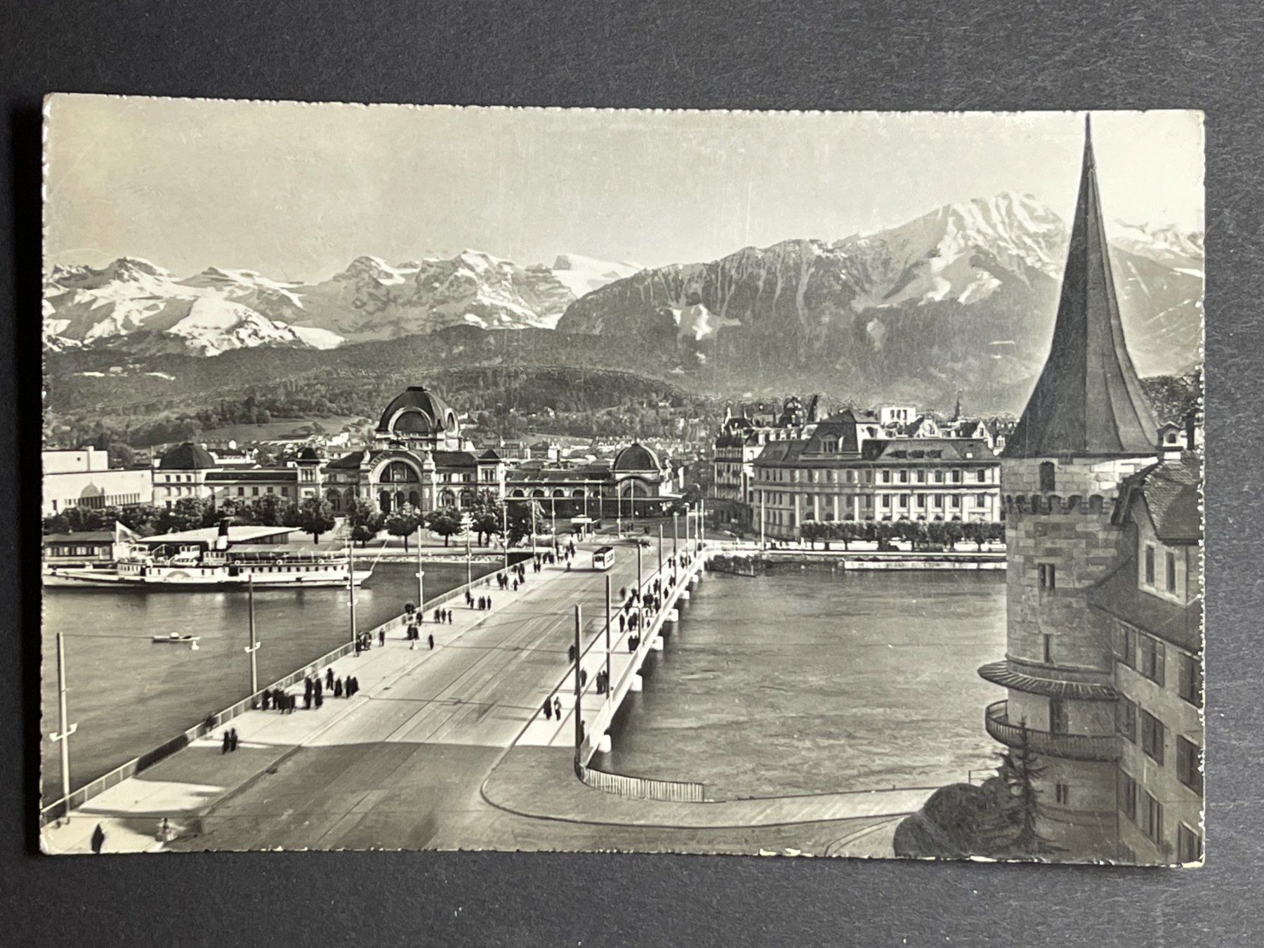 Cartoline postali: Luzern, Seebrücke und Bahnhof – Usato da Steg VS venduto da _vinci_