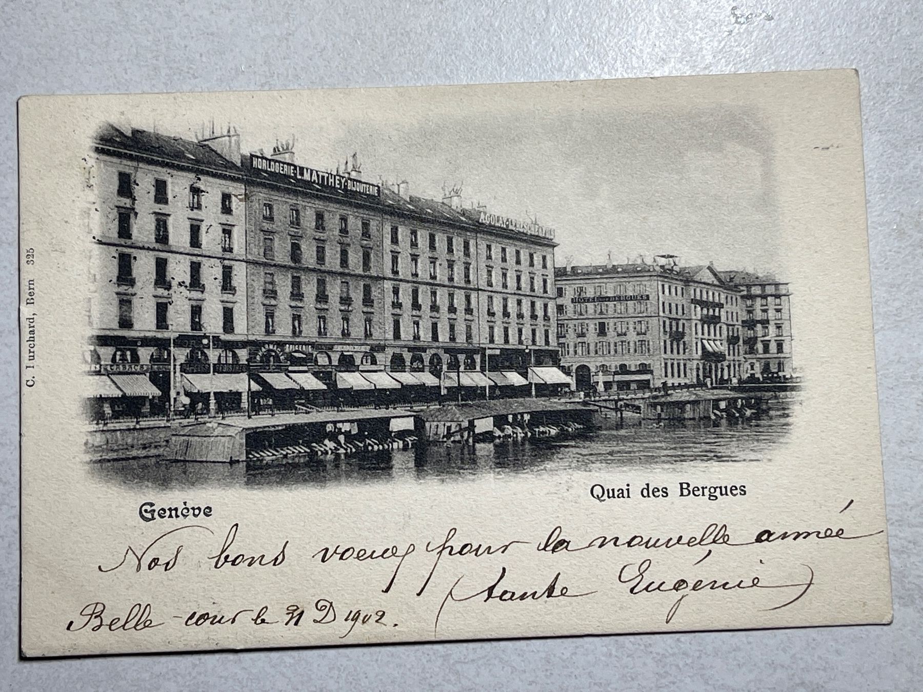 Ansichtskarten: Genf Quai des Bergues, – Gebraucht aus Strengelbach von Aschatan5