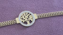Bracciale albero della vita dorato con cristalli nuovo