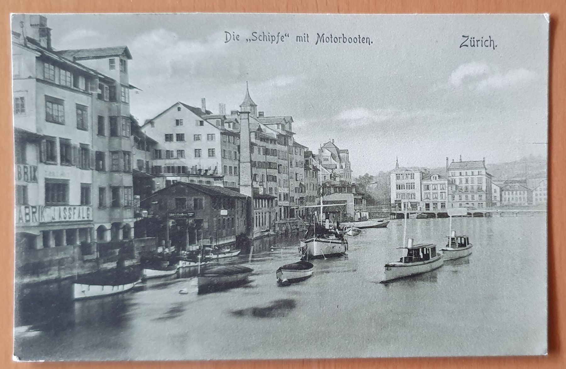 Ansichtskarten: Zürich  - "Schipfe" mit Motorbooten 1907 – Gebraucht aus Kreuzlingen von Rschweiz1